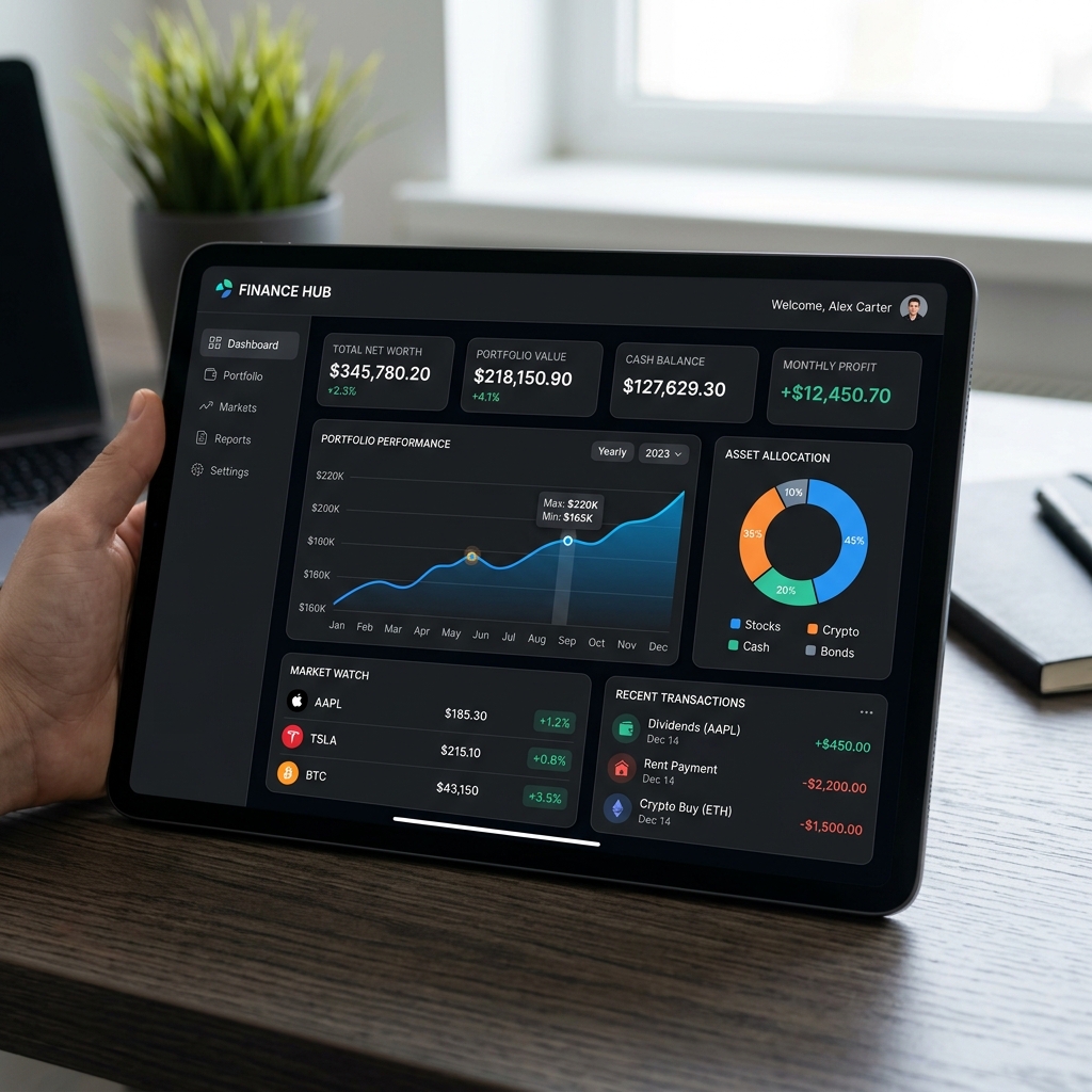 Apex Financial Dashboard Mockup